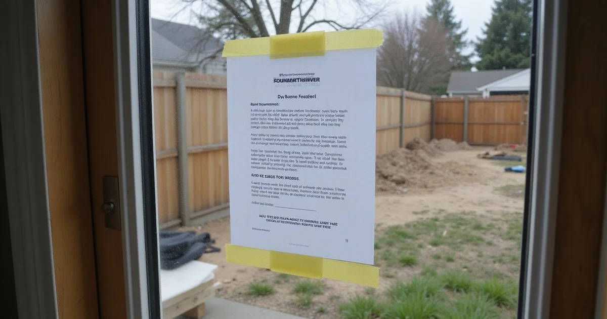 Permit placard posted at a Seattle residential job site