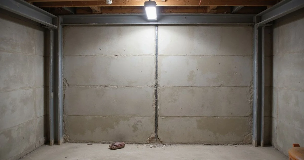 Carbon fiber straps and a steel I-beam brace compared on basement walls